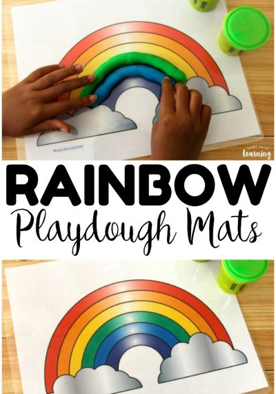 Pick up these printable rainbow playdough mats for some colorful fine motor fun with early learners!