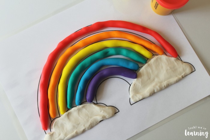 Preschool Rainbow Playdough Mats