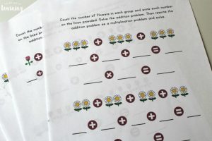 Printable Flower Repeated Addition Worksheets