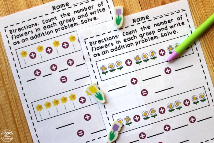 Spring Themed Repeated Addition Worksheets