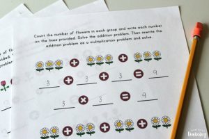 Spring Themed Repeated Addition Worksheets