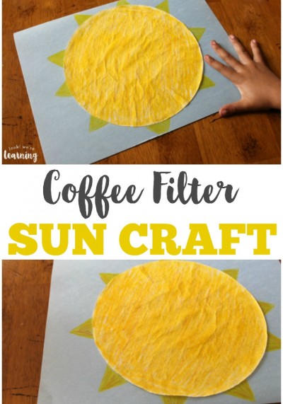 Make an easy spring or summer project with this coffee filter sun craft that's simple enough for toddlers!