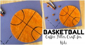 Make this easy coffee filter basketball craft for some quick hoops fun!