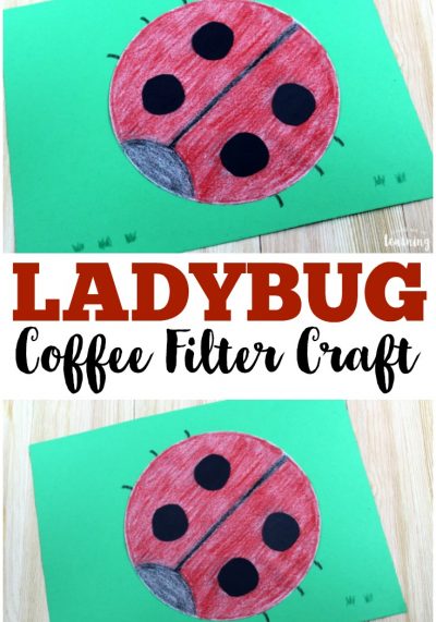 Make this simple and cute coffee filter ladybug craft with the kids this spring!