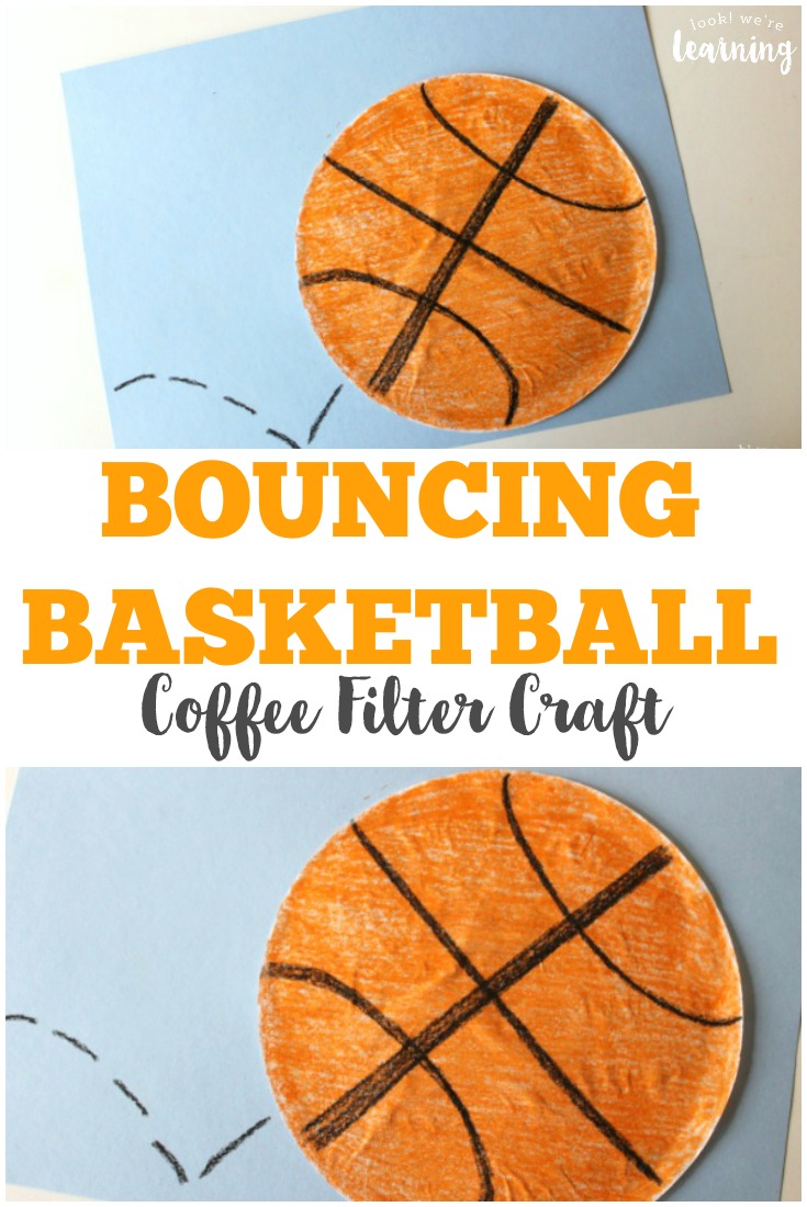 Make this super easy coffee filter basketball craft with your little sports fans!