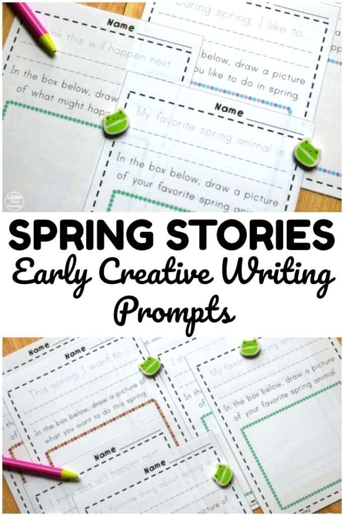 Pick up these spring themed early creative writing prompts to help students practice composing stories about spring!