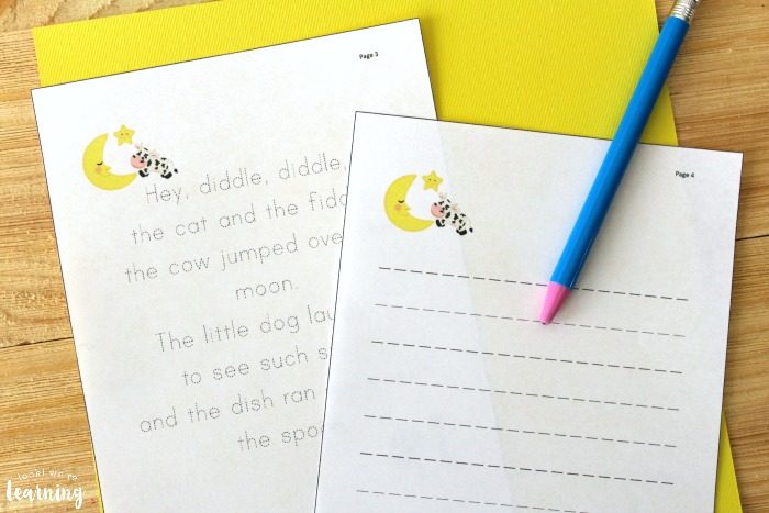 Printable Mother Goose Copywork Pages for Kids