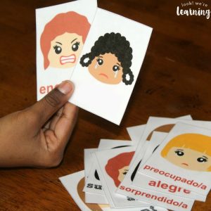 Printable Spanish to English Feelings Flashcards