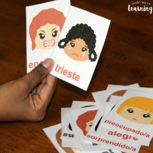 Printable Spanish to English Feelings Flashcards