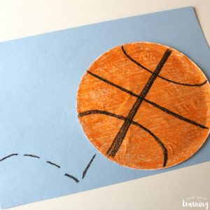 Simple Coffee Filter Basketball Craft for Kids