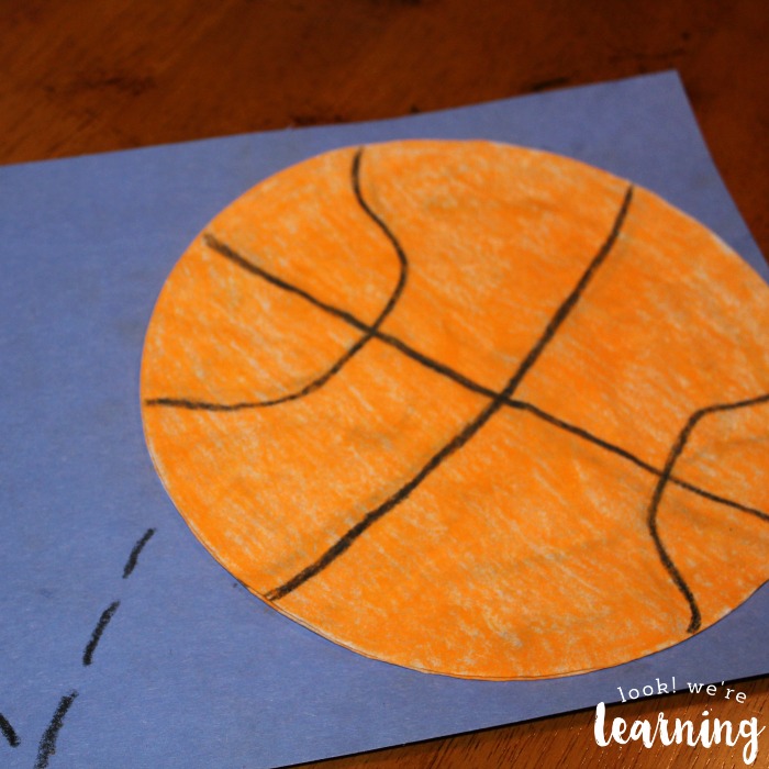 Simple Coffee Filter Basketball Craft for Kids