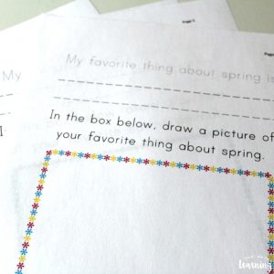 Spring Preschool Writing Prompts for Kids