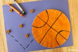 Super Easy Coffee Filter Basketball Craft for Kids