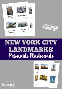 These New York City landmark flashcards are a fun way to take a tour of NYC with the kids!