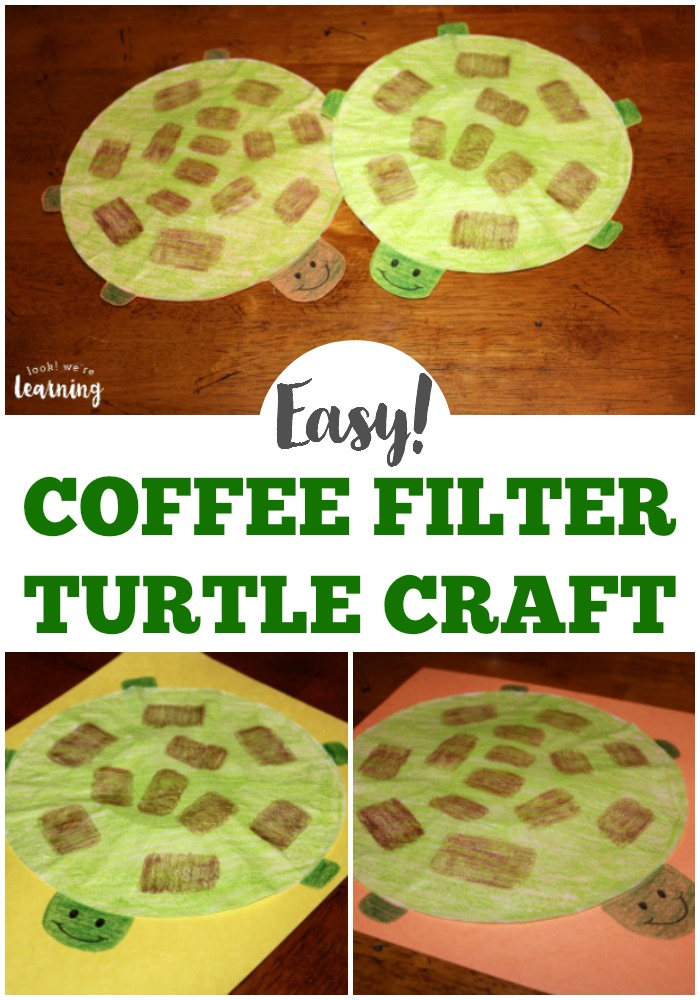 This easy coffee filter turtle craft is a perfect indoor activity for kids! You can make it in just a few minutes with supplies you already have! Definitely a simple craft for kids to try!