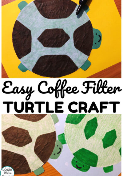 This simple coffee filter turtle craft is a fun spring or summer craft for kids to make!