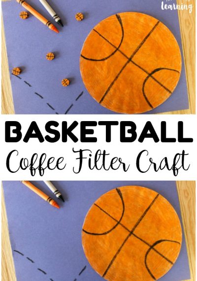 This super easy coffee filter basketball craft is a perfect art project for your little sports fan! Goes great with March Madness too!