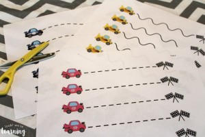 Free Racecar Scissor Skills Printables for Preschoolers
