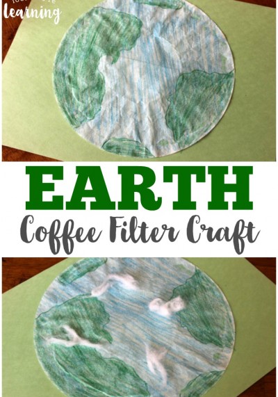 Make this cute and simple coffee filter earth craft with kids of any age! This is a great activity for learning about conservation, geography, or the planets!