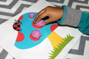 Preschool Playdough Mats with Ladybugs