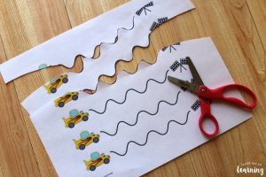Printable Race Car Scissor Skills Worksheets