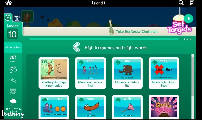 Sight Word Practice with Nessy Reading & Spelling
