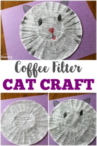 This adorable coffee filter cat craft is a perfect activity to share with kids!
