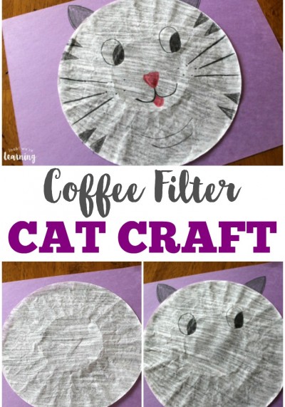 This adorable coffee filter cat craft is a perfect activity to share with kids!