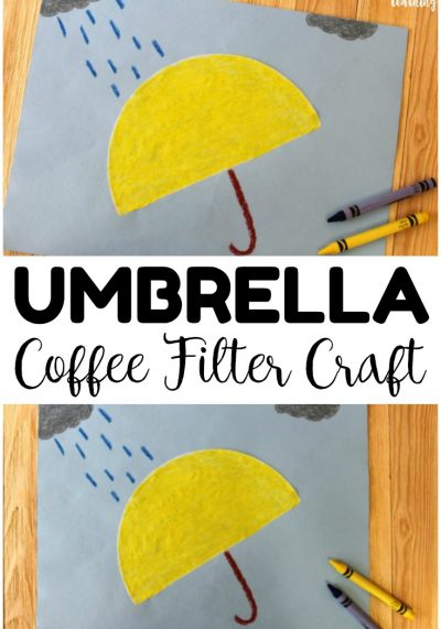 This quick and easy umbrella coffee filter craft is a perfect spring activity for little ones!