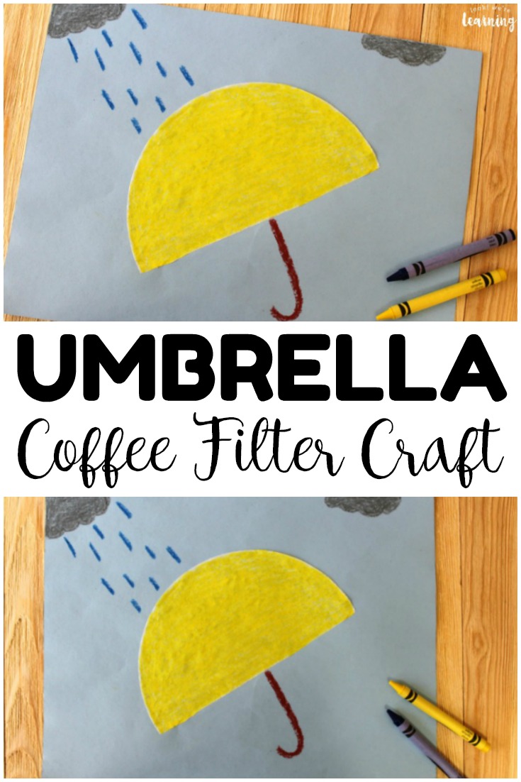 This quick and easy umbrella coffee filter craft is a perfect spring activity for little ones!