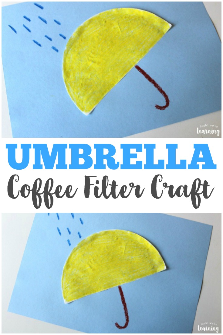 This simple coffee filter umbrella craft is a perfect springtime craft for kids!