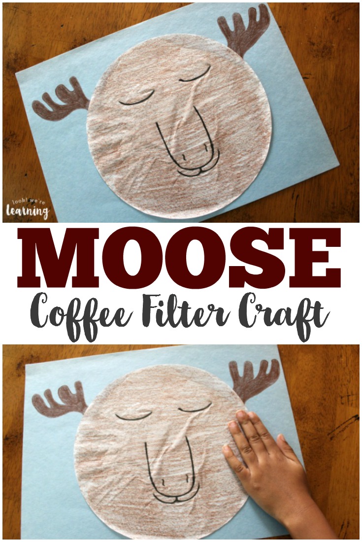 Make this sweet sleepy coffee filter moose craft with your preschooler!