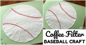 Simple Coffee Filter Baseball Craft for Kids