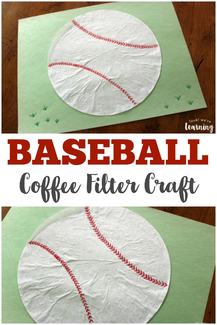 This baseball coffee filter craft is just the project for your little sluggers!