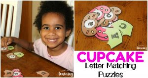 Cupcake Letter Matching Puzzles for Letter Recognition