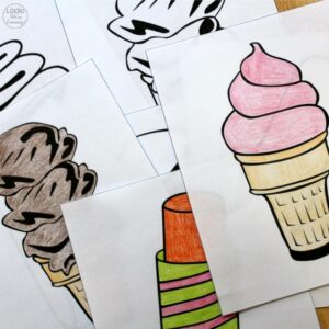 Ice Cream Themed Coloring Pages for Kids