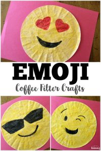 Kids will love making these easy coffee filter emoji crafts!