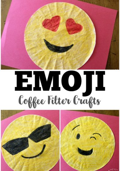 Kids will love making these easy coffee filter emoji crafts!