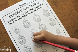 Printable Cupcake Big and Small Worksheets for Preschool