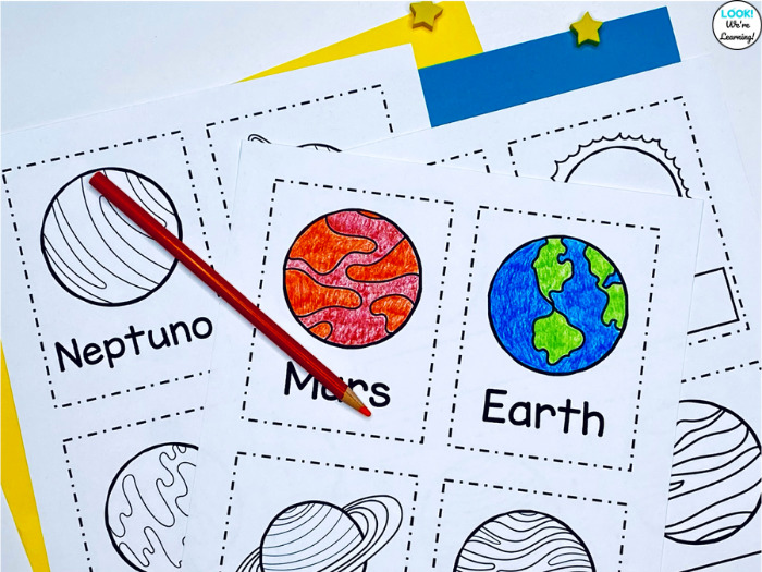 Solar System Coloring Cards