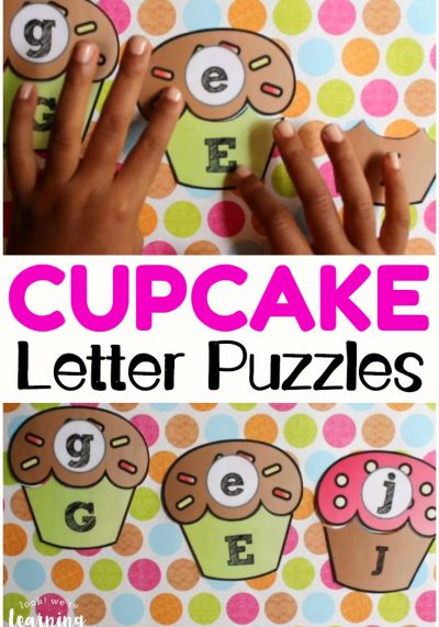 These cupcake letter puzzles are such a cute way to practice recognizing uppercase and lowercase letters!