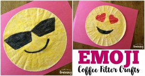 These fun coffee filter emoji crafts are so easy to make with kids!