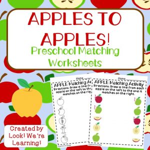 Apple Matching Worksheets