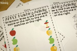Apple Preschool Matching Worksheets