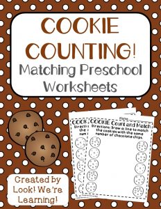 Cookie Counting Preschool Worksheets
