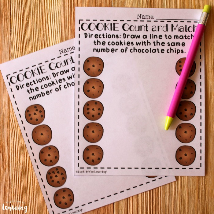 Cookie Counting to Ten Worksheets