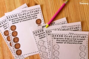 Cookie Themed Counting to Ten Worksheets for Kids