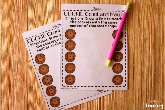 Cookie Themed Counting to Ten Worksheets