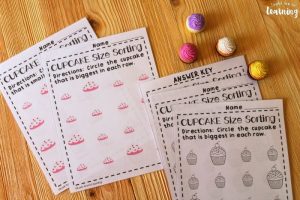 Cupcake Big and Small Worksheets