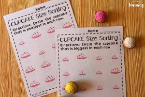 Cupcake Big and Small Worksheets for Kids